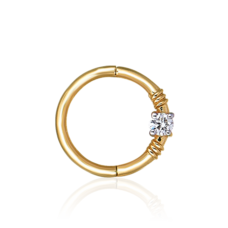 Sided 1 Solitaire Hoop 8mm /YG