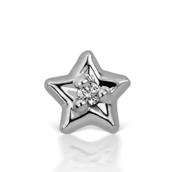 3mm Diamond Solitaire Star Threaded Stud /WG