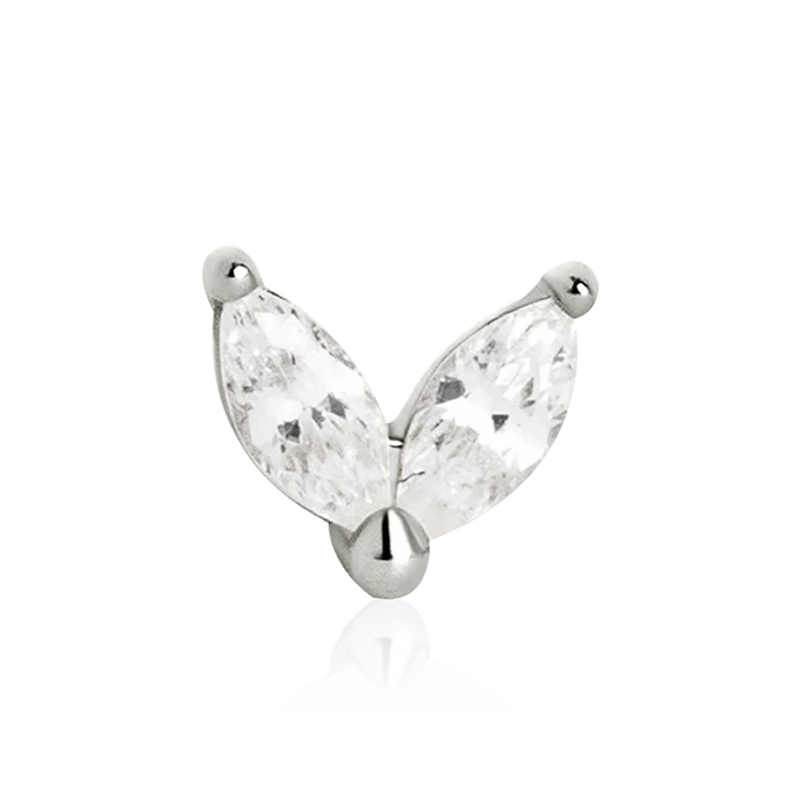 PB Marquise CZ End Push Pin /WG