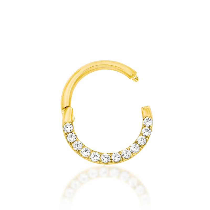PB 1.2/8mm Horizontal CZ Clicker /YG