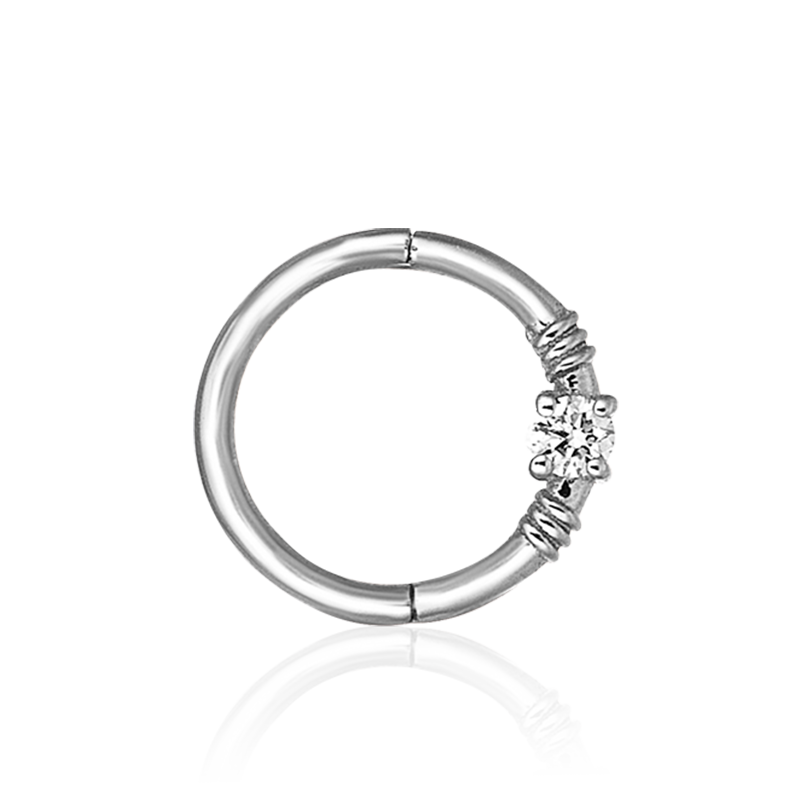 Sided 1 Solitaire Hoop 8mm /WG