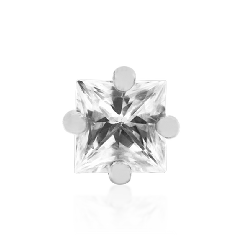 2.5mm Princess Cut CZ /WG