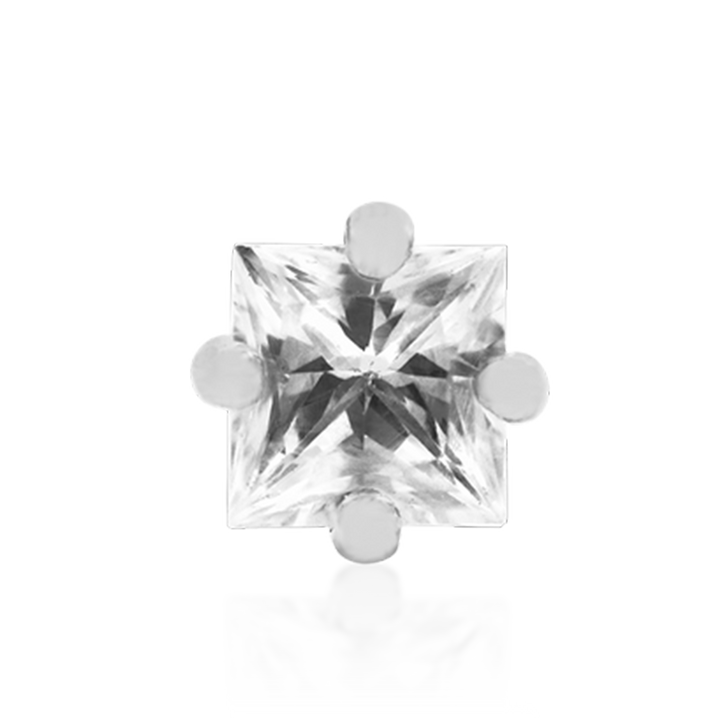 2.5mm Princess Cut CZ /WG