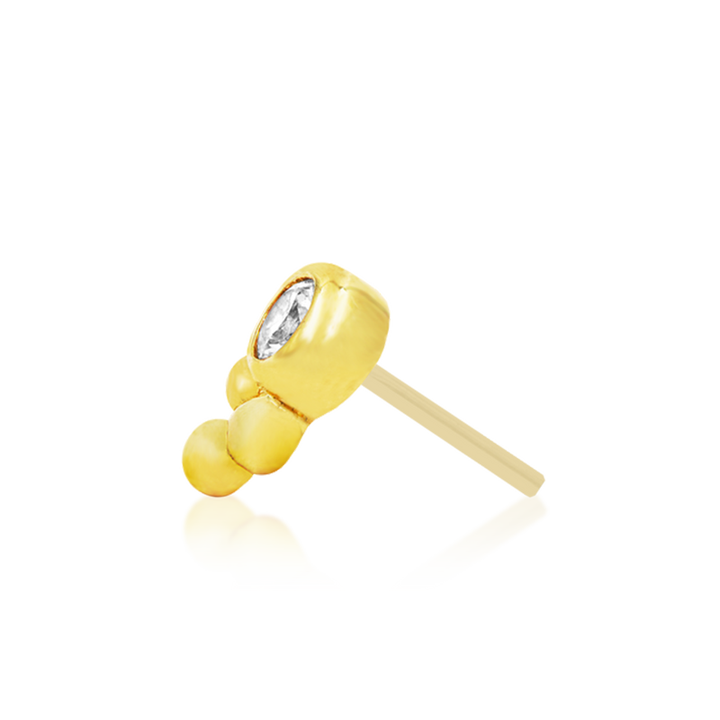 Bezel Set CZ Tri-Bead /YG