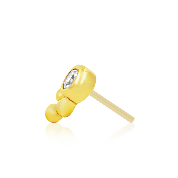 Bezel Set CZ Tri-Bead /YG