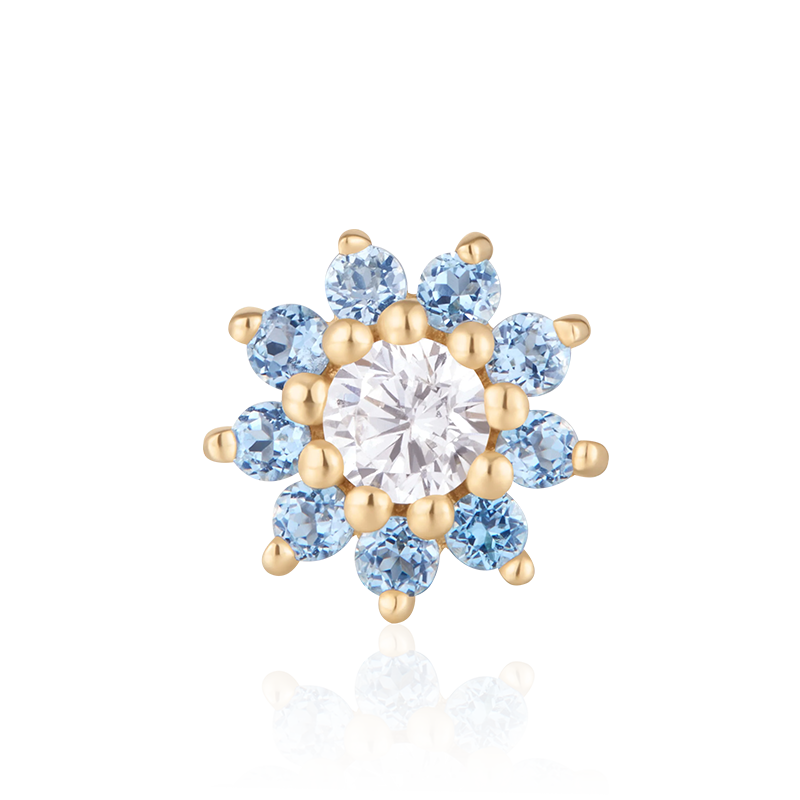 Eloise London Blue Topaz CZ /YG