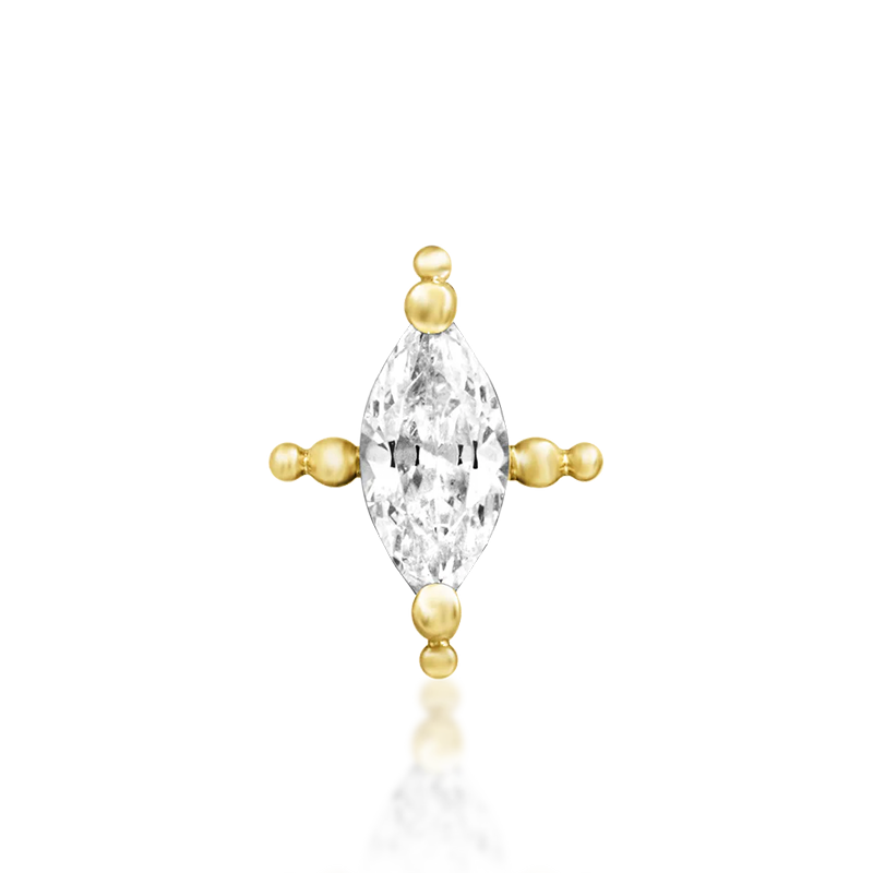 Beaded Marquise CZ /YG
