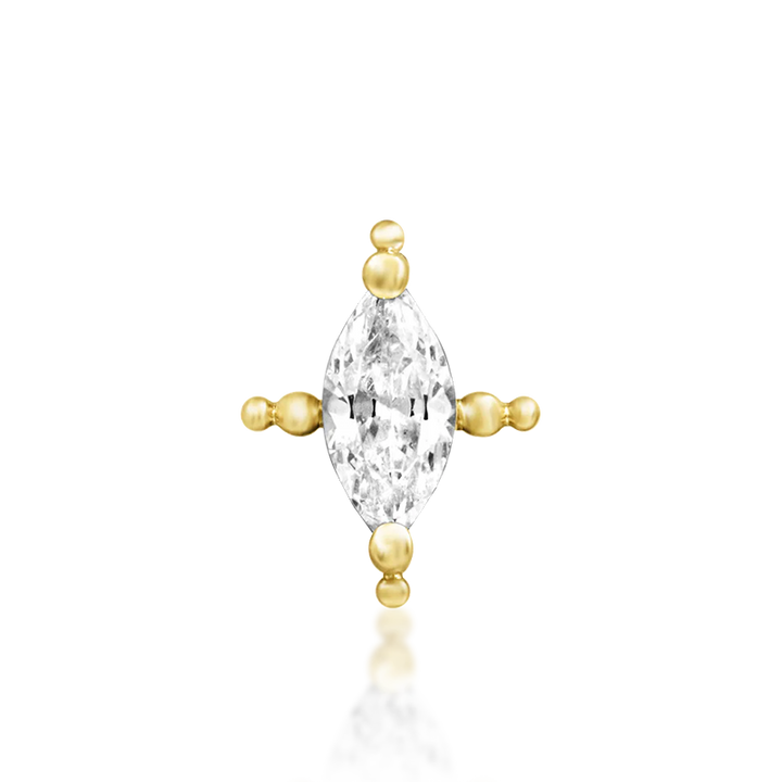 Beaded Marquise CZ /YG