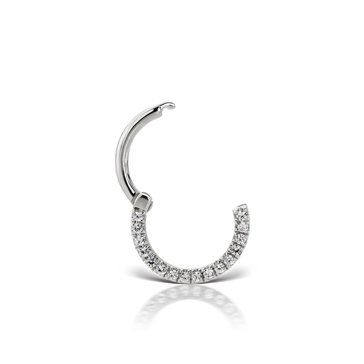 8mm Cubic Zirconia Horizontal Eternity Clicker /WG