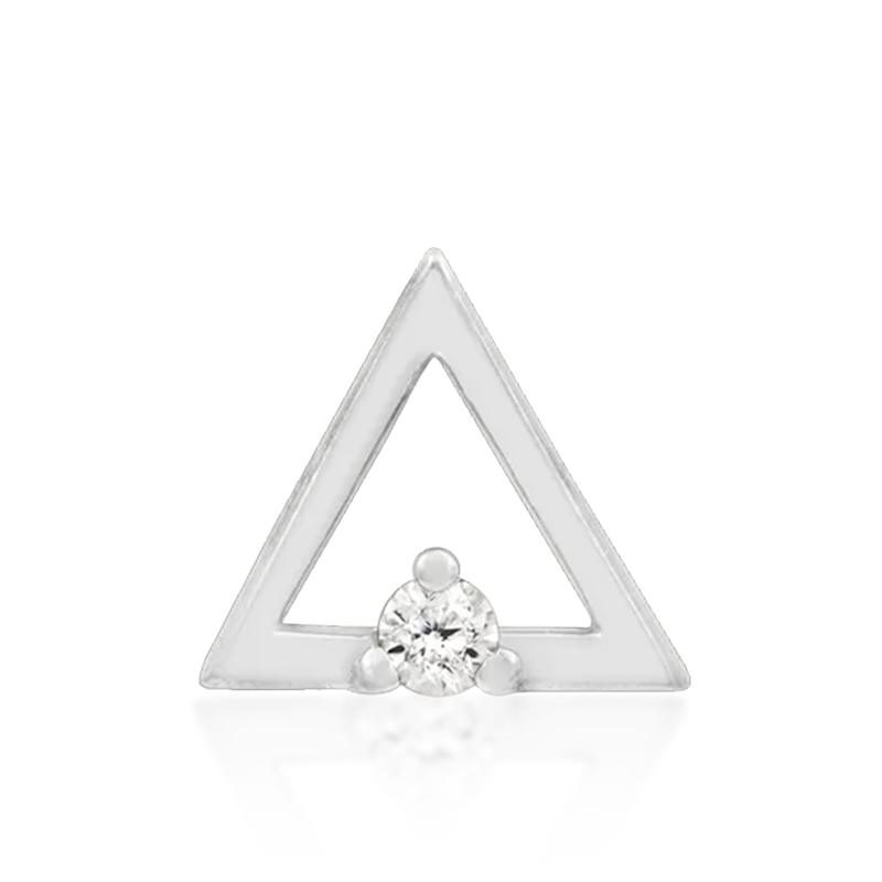 Gold Triangle with CZ stone /WG
