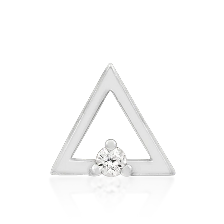 Gold Triangle with CZ stone /WG