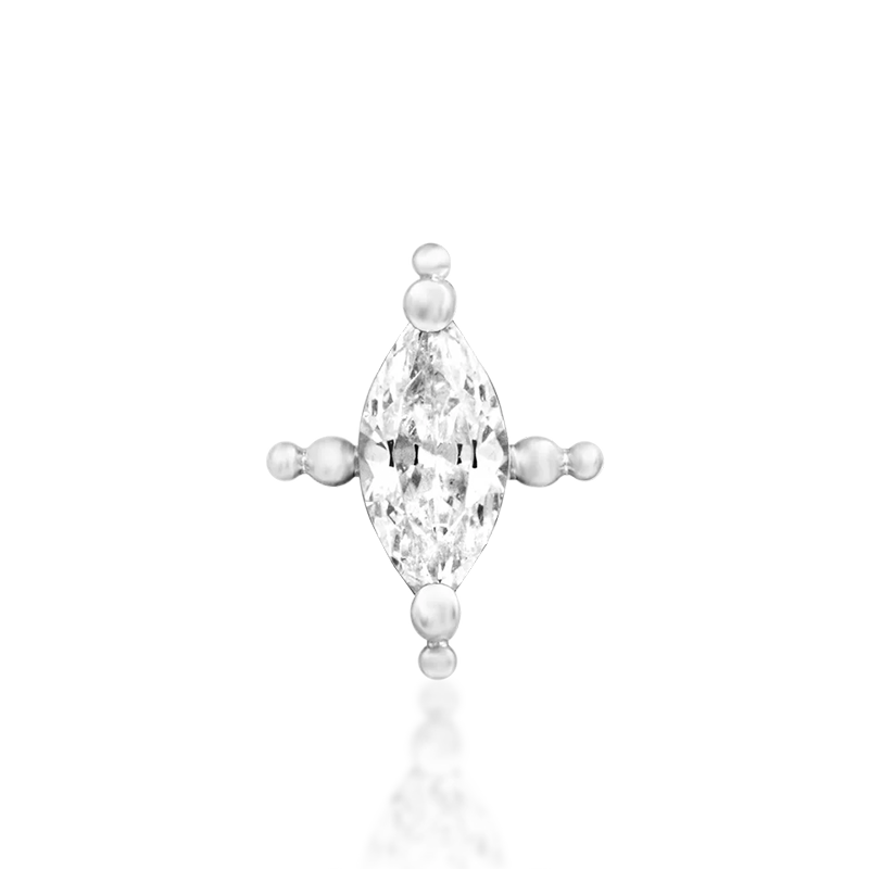 Beaded Marquise CZ /WG