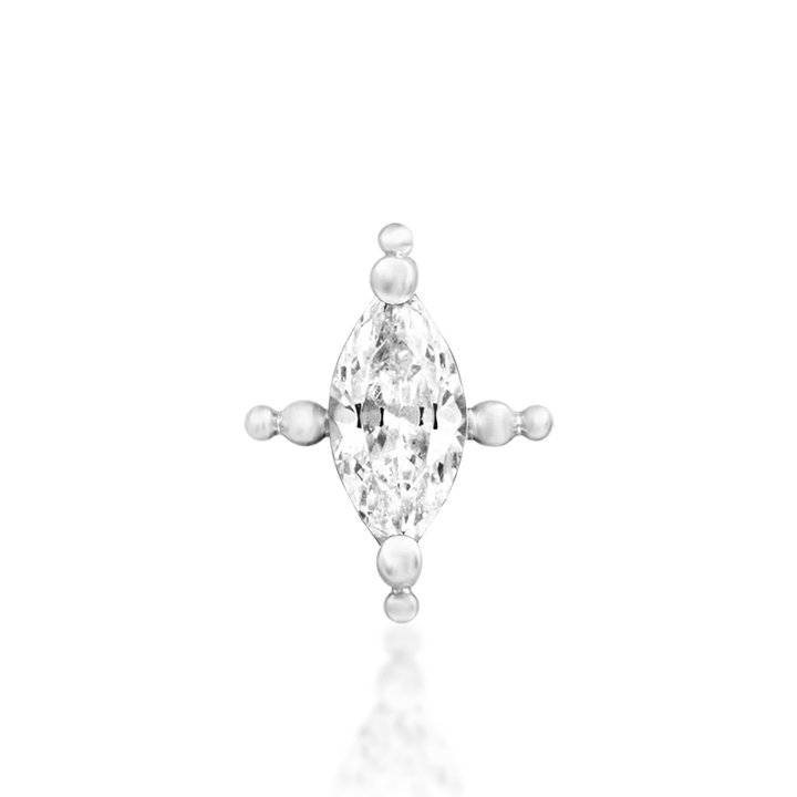 Beaded Marquise CZ /WG