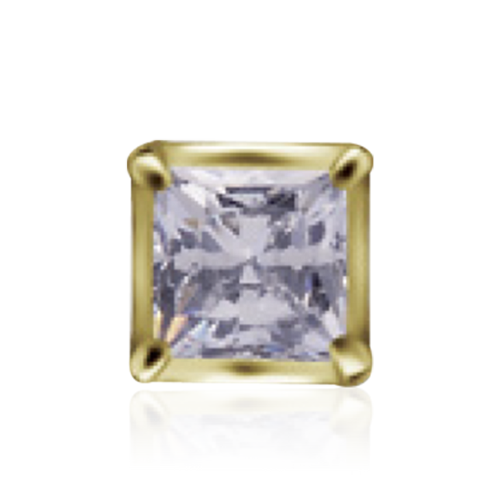 PB 2mm Princess Cut CZ /YG