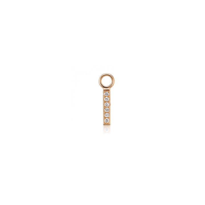 7mm Diamond Pavé Square Bar Charm /YG