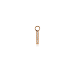 7mm Diamond Pavé Square Bar Charm /YG