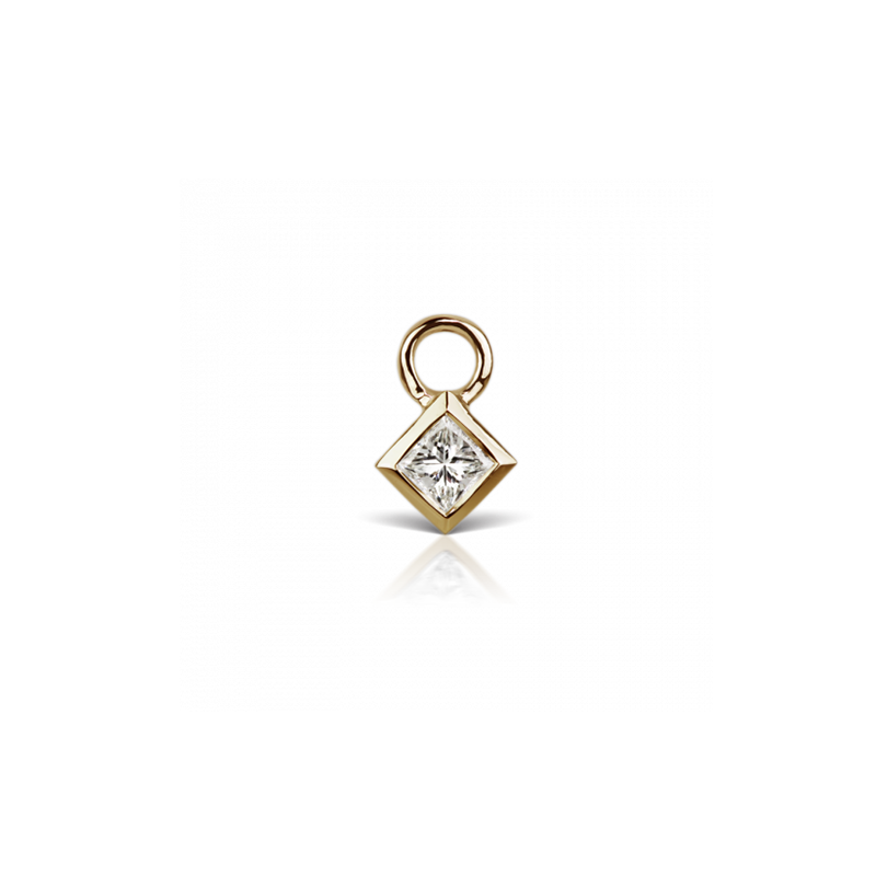 3mm Diamond Princess Charm /YG
