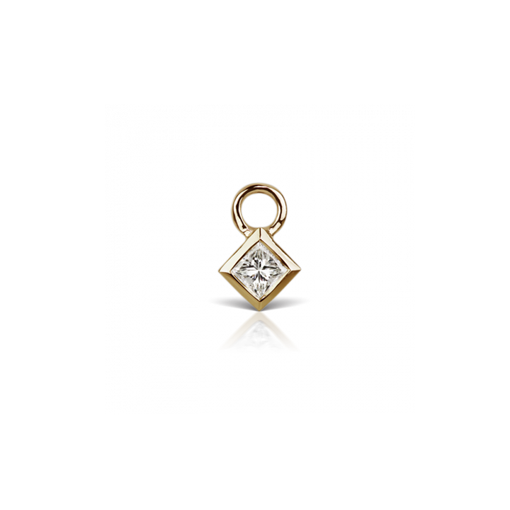 3mm Diamond Princess Charm /YG