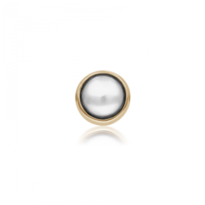 2mm Natural Pearl Threaded Stud /YG