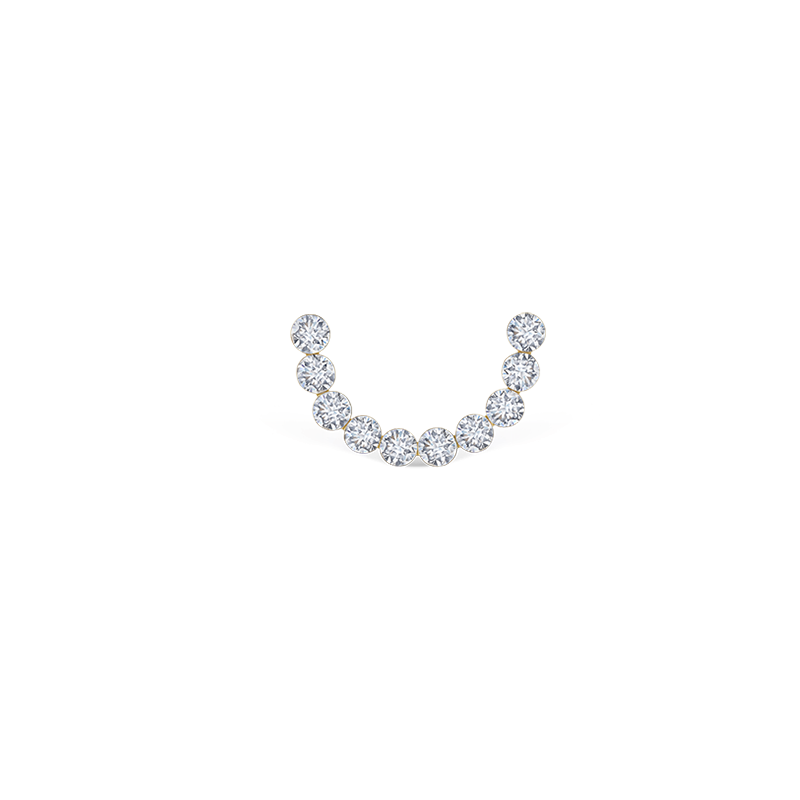 6.5mm Invisible Set Diamond Demi Eternity Threaded Stud /YG