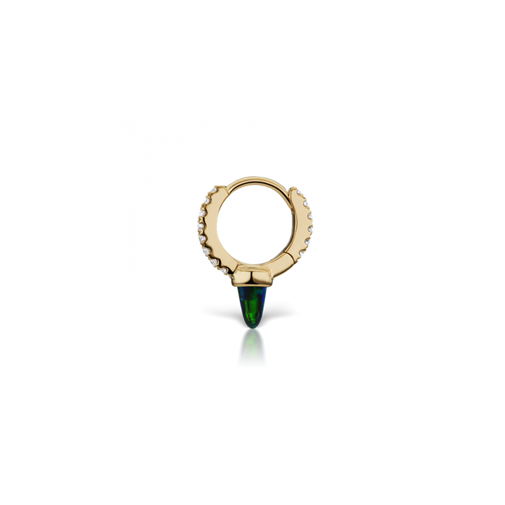 6.5mm Single Short Black Opal Spike Diamond Eternity Clicker /YG
