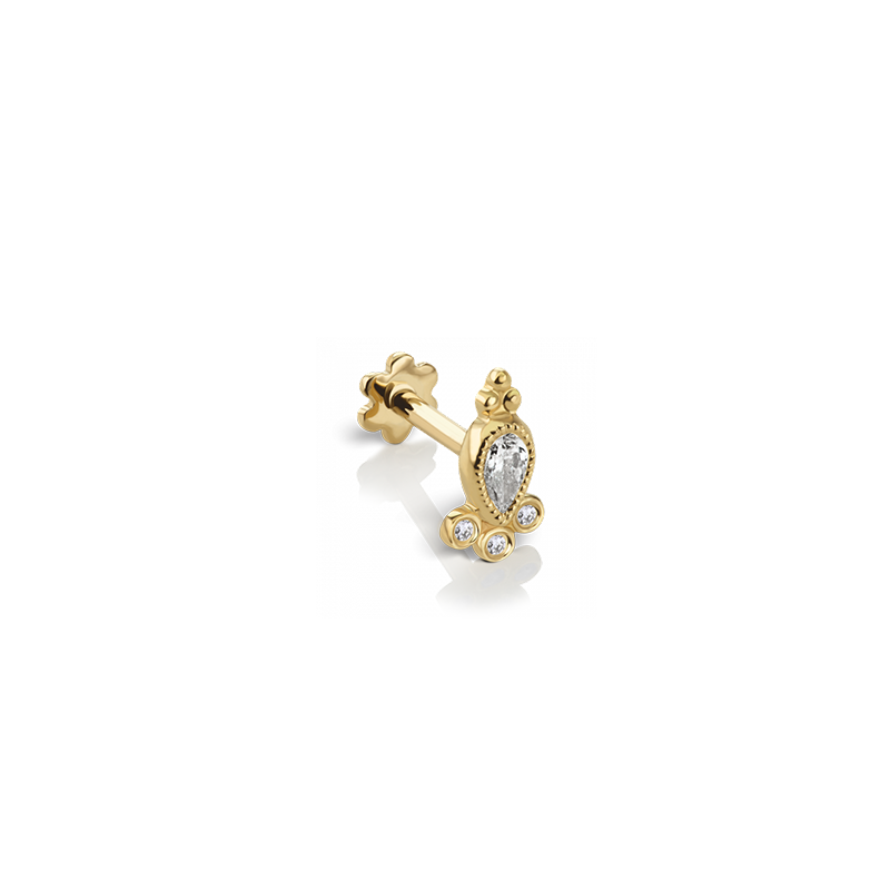 7.5mm Diamond Delia Threaded Stud /YG