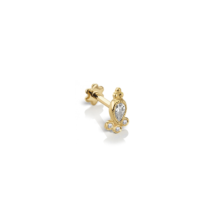 7.5mm Diamond Delia Threaded Stud /YG