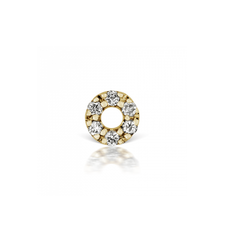 4mm Diamond Micropavé Open Circle Threaded Stud /YG – Piercing Boutique