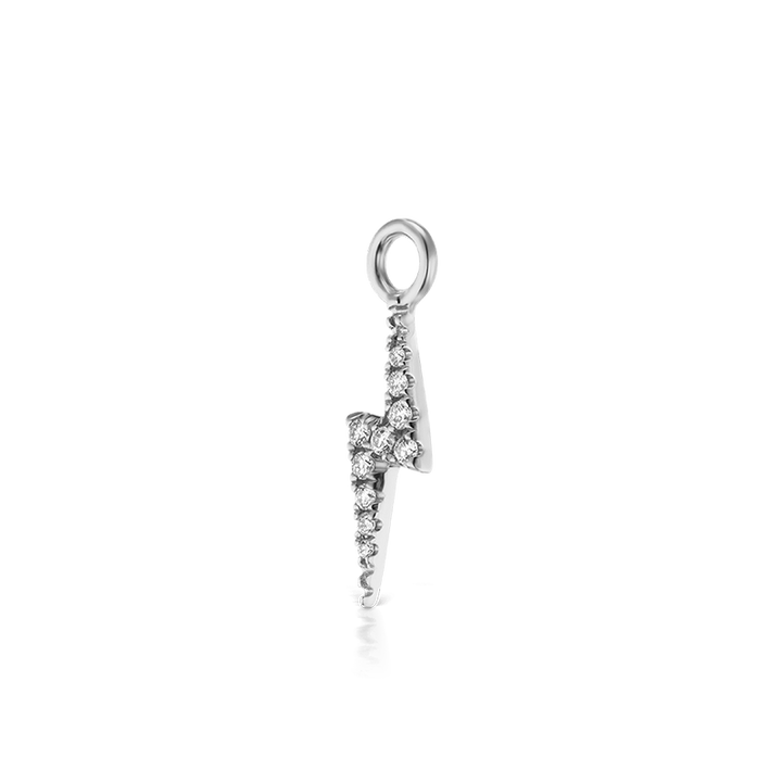 Diamond Lightning Bolt Charm /WG