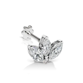 3mm Diamond Engraved Lotus Threaded Stud /WG