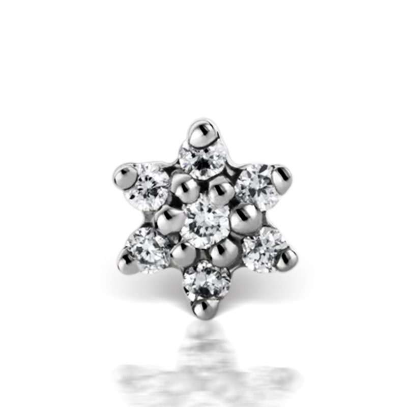3mm Diamond Flower Threaded Stud /WG