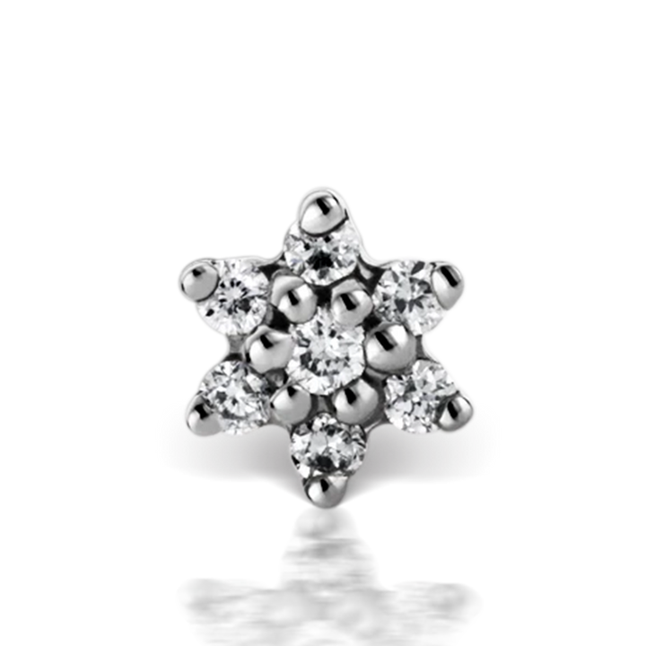 3mm Diamond Flower Threaded Stud /WG