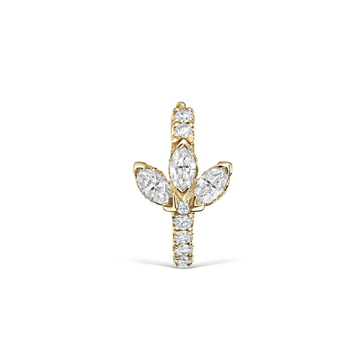 8mm Diamond Lotus Eternity Hoop Earring /YG