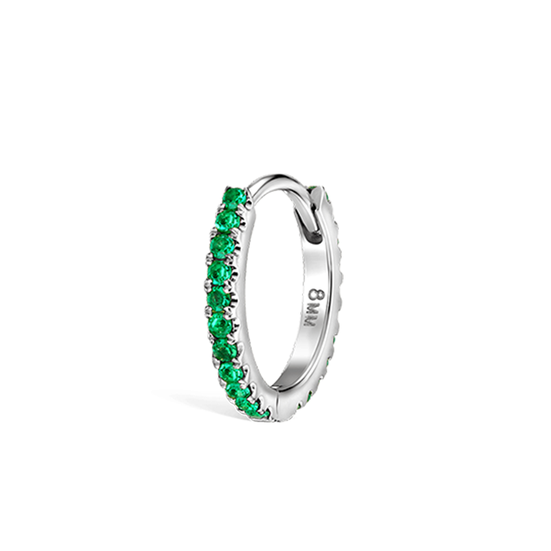 8mm Emerald Eternity Ring /WG