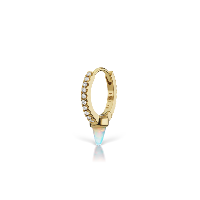 8mm Single Short Opal Spike Diamond Eternity Clicker /YG