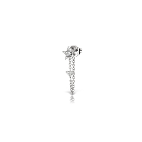 5.5mm Diamond Star and Triangle Chain Wrap Stud Earring /WG