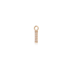 7mm Diamond Pavé Square Bar Charm /YG