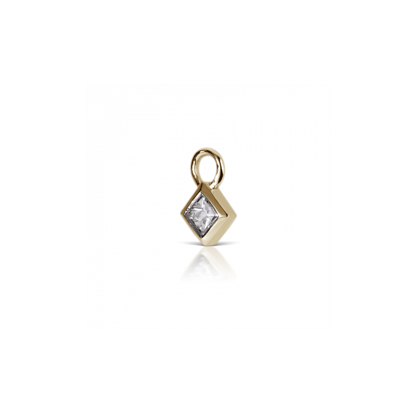 3mm Diamond Princess Charm /YG