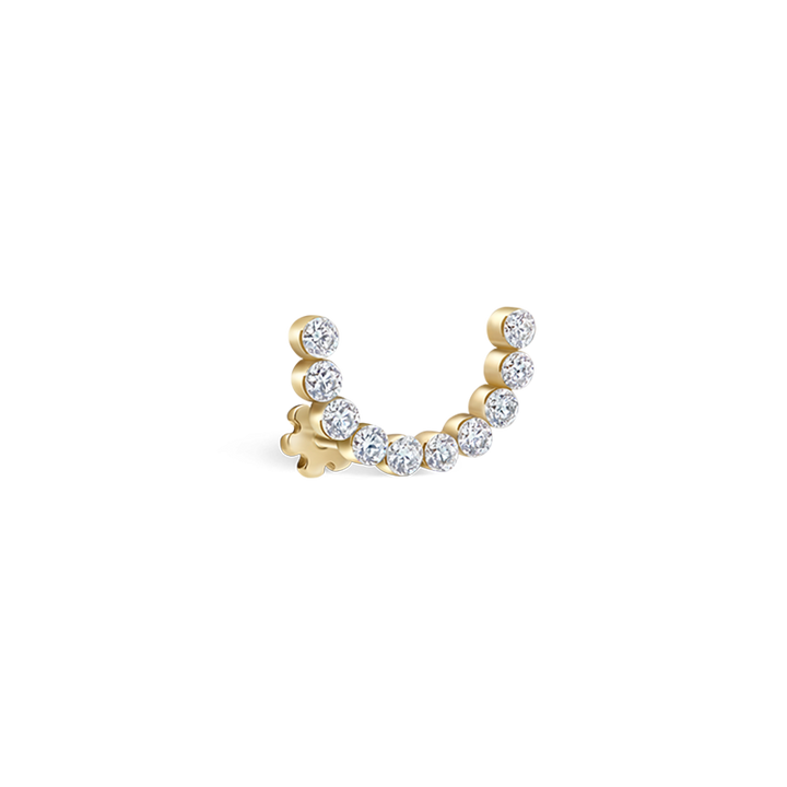 6.5mm Invisible Set Diamond Demi Eternity Threaded Stud /YG