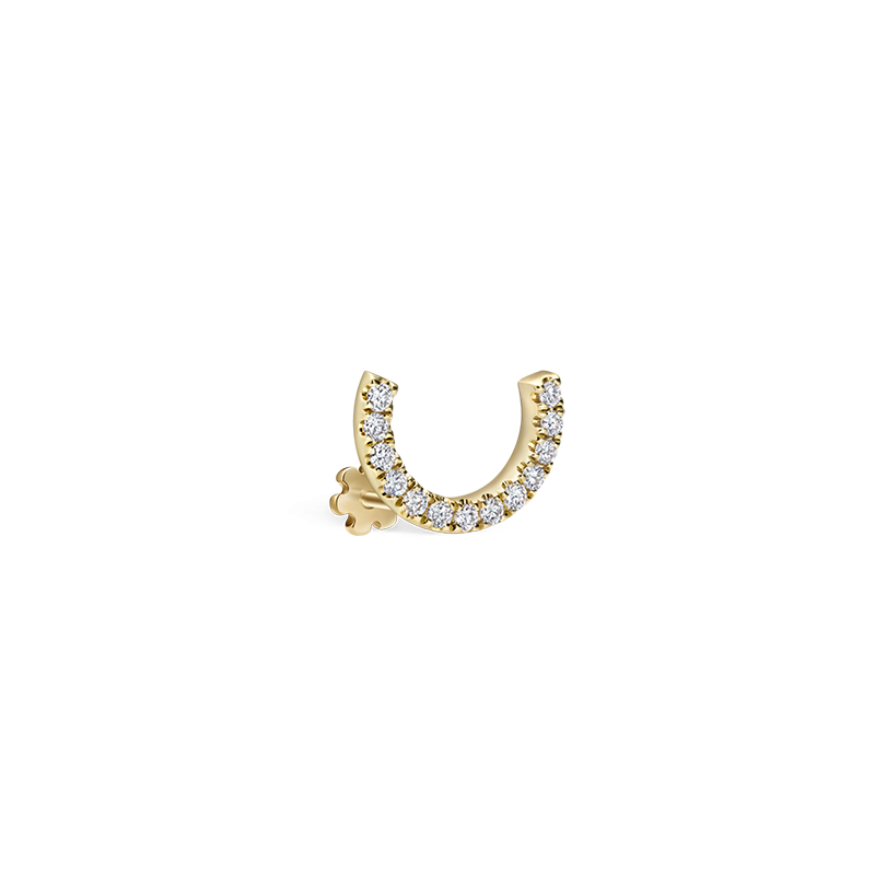 6.5mm Prong Set Diamond Demi Eternity Threaded Stud /YG