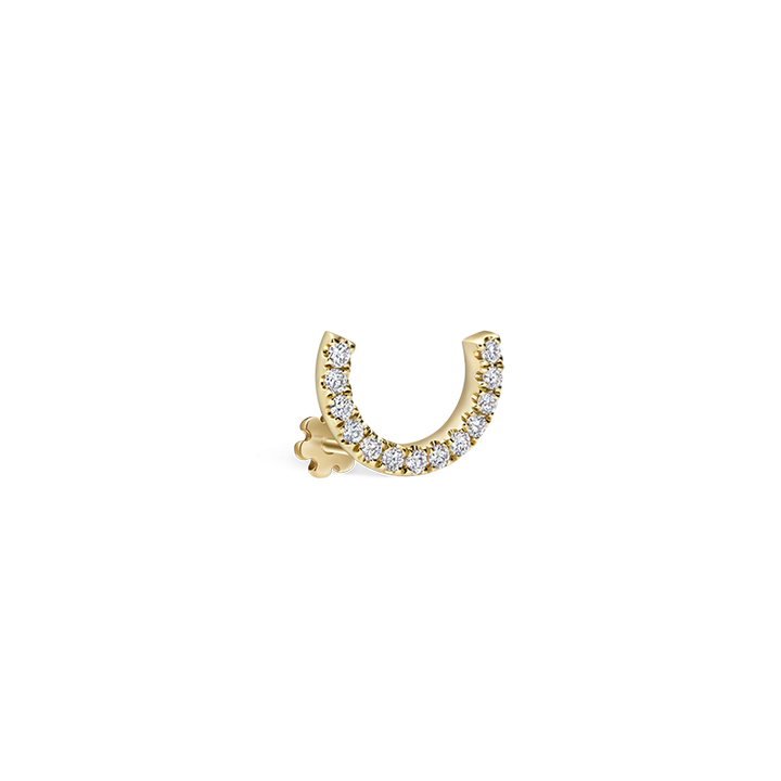 6.5mm Prong Set Diamond Demi Eternity Threaded Stud /YG