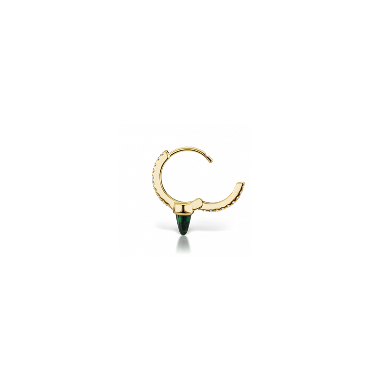 8mm Single Short Black Opal Spike Diamond Eternity Clicker /YG