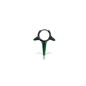 8mm Triple Long Black Opal Spike Clicker /R