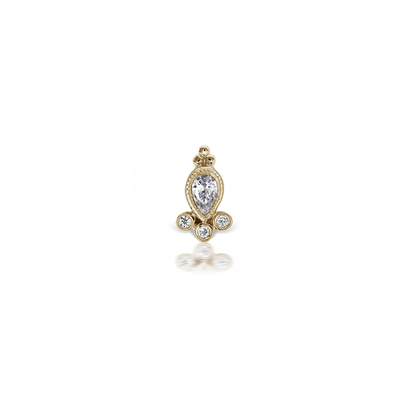 7.5mm Diamond Delia Threaded Stud /YG