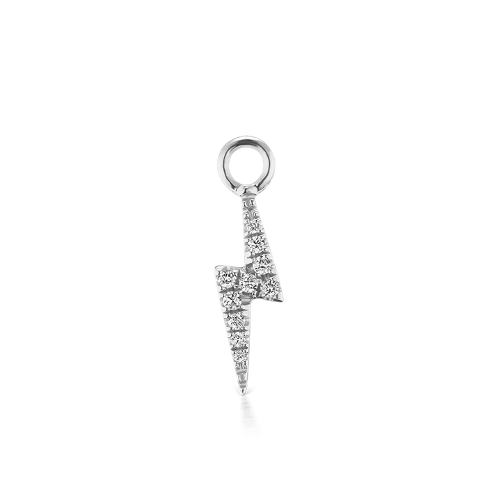 Diamond Lightning Bolt Charm /WG