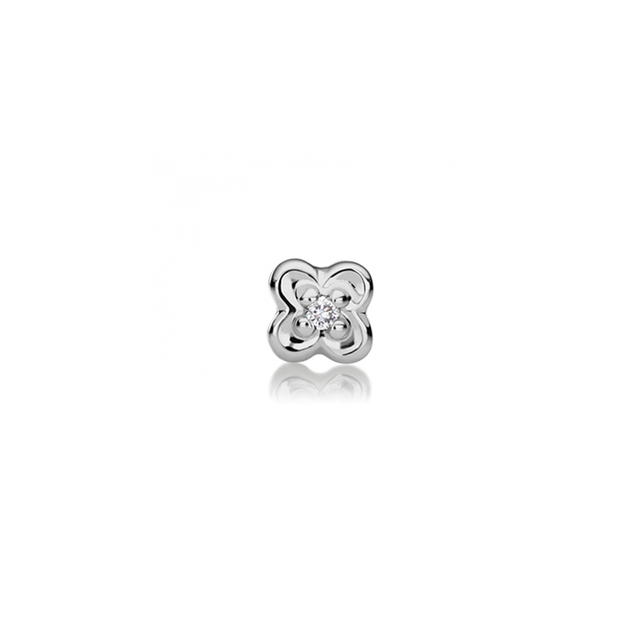 Diamond Lucky Clover Threaded Stud /WG