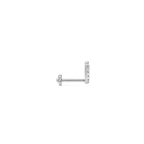 6.5mm Prong Set Diamond Demi Eternity Threaded Stud /WG