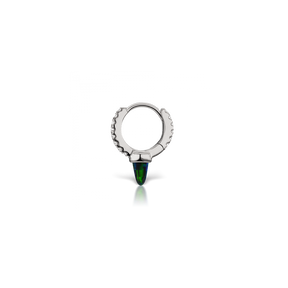 6.5mm Single Short Black Opal Spike Diamond Eternity Clicker /WG