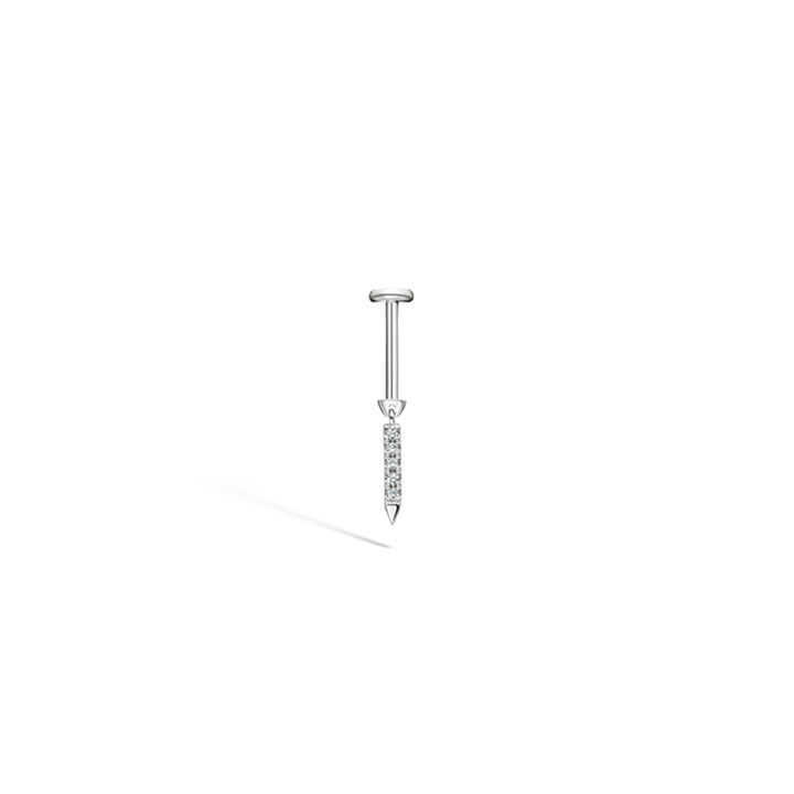 7mm Diamond Eternity Bar Threaded Charm Earring