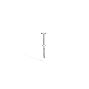 7mm Diamond Eternity Bar Threaded Charm Earring